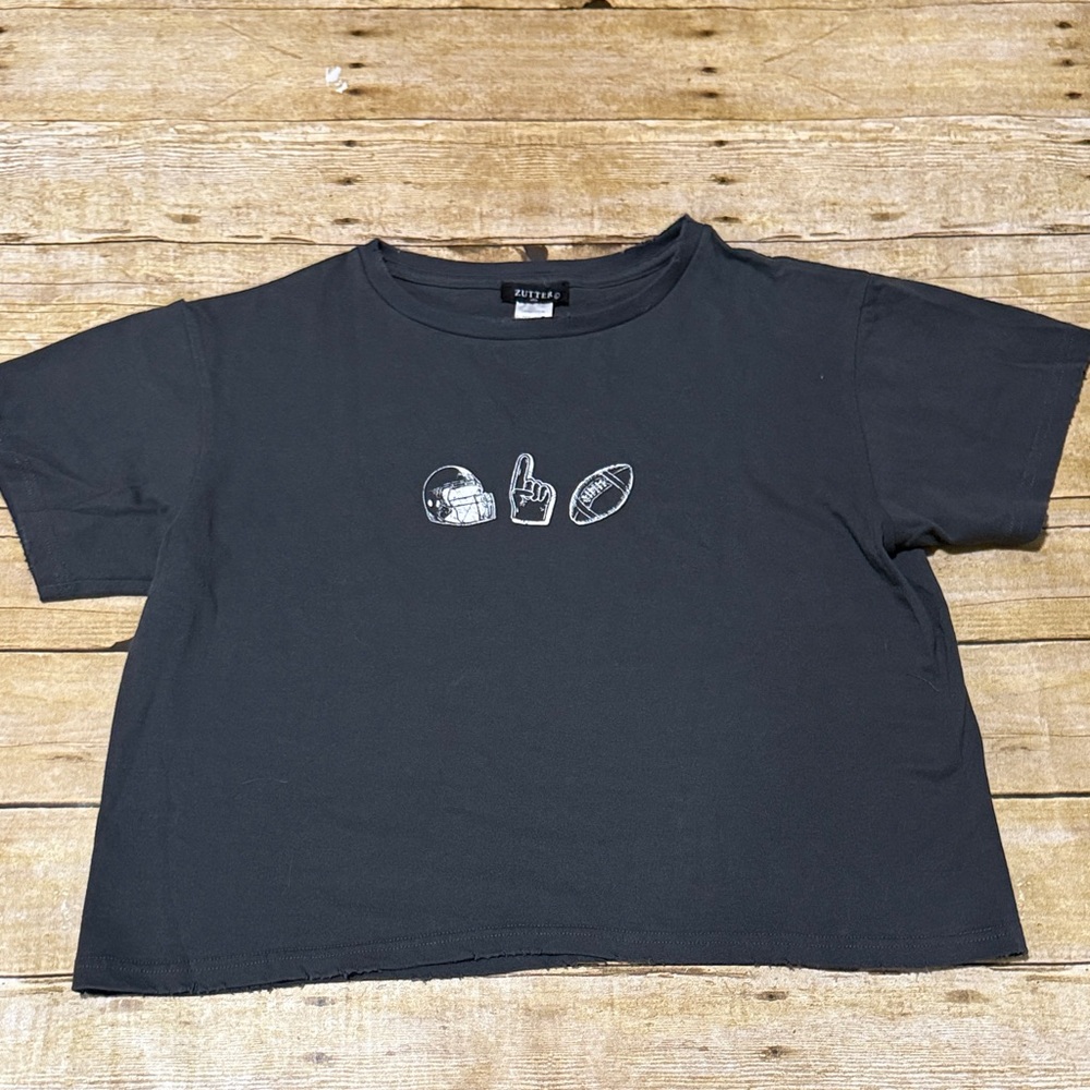 Charcoal background Football Graphic Tee